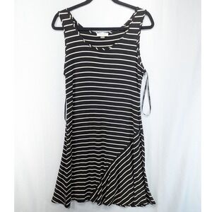 calvin klein sleeveless flounce hem a line dress Calvin Klein Black Flounce Hem Wrap Dress | NWT | Sz. 2 Cocktail Holiday Wedding